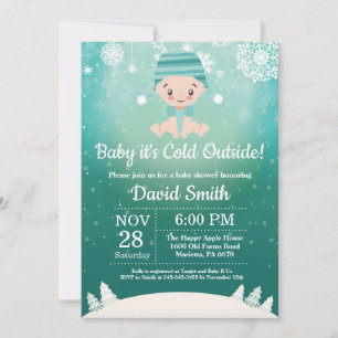 Invitation Bébé il fait froid dehors Fête prénatale d'hiver p