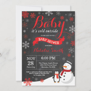 Invitation Bébé il fait froid dehors Fête prénatale d'hiver R