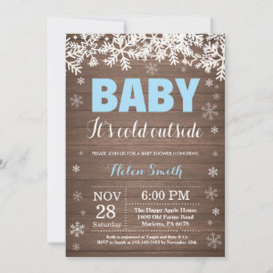 Invitation Bébé il fait froid dehors Fête prénatale garçon hi