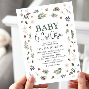 Invitation Bébé, il fait froid dehors Foliage d'hiver Baby Sh