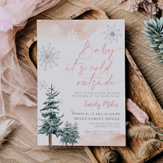 Invitation Bébé il fait froid dehors, hiver Baby shower