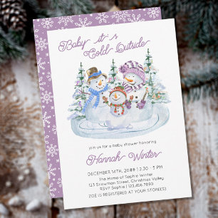 Invitation Bébé il fait froid dehors Joyeux Bonhomme de neige