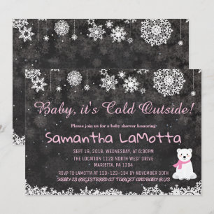 Invitation Bébé il fait froid dehors ours polaire Baby Shower