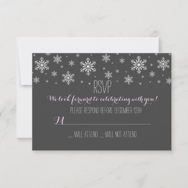 Invitation Bébé il fait froid dehors Rose RSVP (Devant)