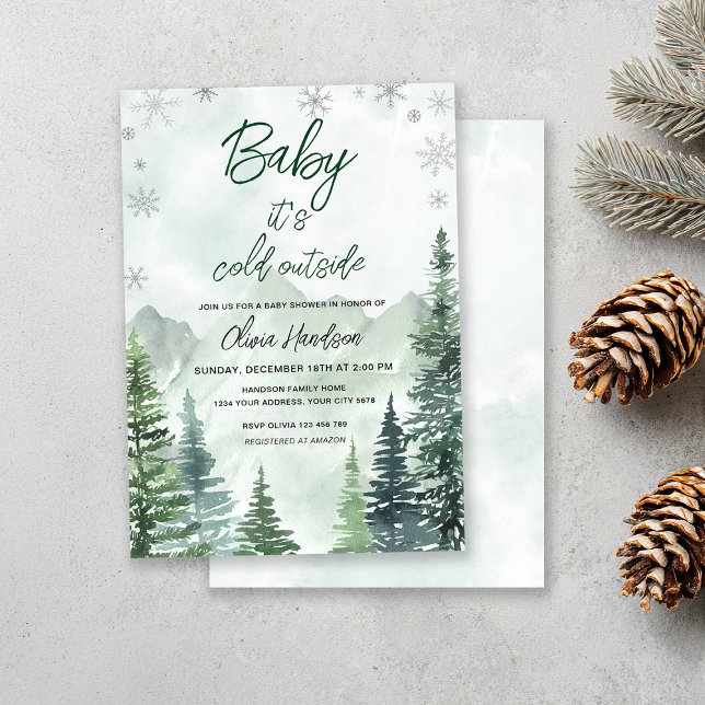 Invitation Bébé il fait froid dehors Shower bébé mixte (Créateur téléchargé)
