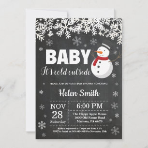 Invitation Bébé il fait froid dehors Shower pour bébé bonhomm