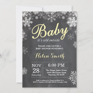 Invitation Bébé il fait froid dehors Shower pour bébé hiver j
