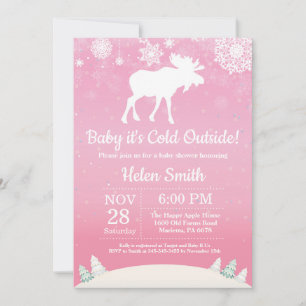 Invitation Bébé, le froid à l'extérieur du Baby shower de la
