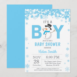 Invitation Bébé, le froid à l'extérieur du Baby shower de Sno