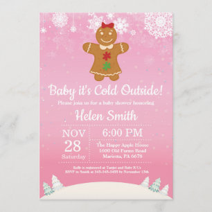 Invitation Bébé, le froid à l'extérieur du Baby shower des fi