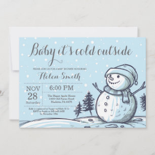 Invitation Bébé, le froid à l'extérieur du Baby shower des ne
