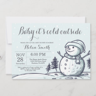 Invitation Bébé, le froid à l'extérieur du Baby shower des ne