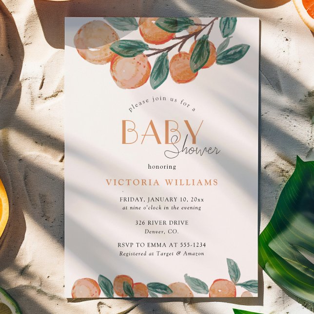 Invitation Bébé Little Cutie Mandarin Citrus Show (Créateur téléchargé)