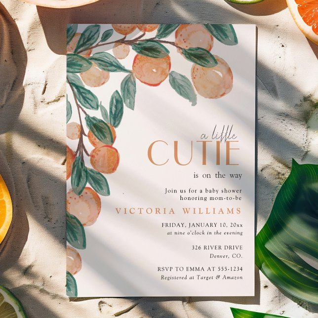 Invitation Bébé Mandarin Little Cutie Shower (Créateur téléchargé)