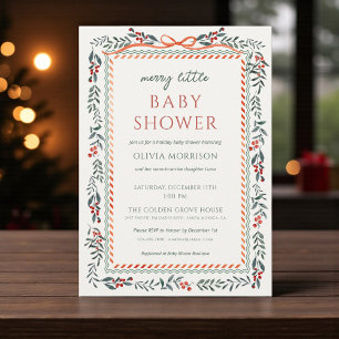 Invitation Bébé Merry Little Baby Shower Arc-en-ciel Rouge No