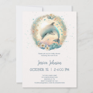 Invitation Bébé mignon Baby shower dauphin