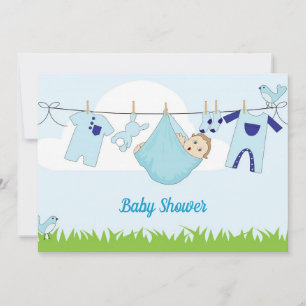 Invitation Bébé mignon bleu Ciel bébé garçon douche Invitatio