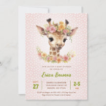 Bébé mignon Giraffe Girl Wild Safari Douche Sprink