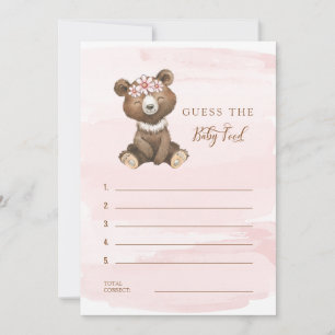 Invitation Bébé mignon ours Douche Guess the Baby Food