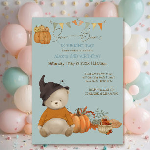 Invitation Bébé mignon Ours Halloween Anniversaire