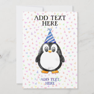 Invitation Bébé mignon Penguin Anniversaire