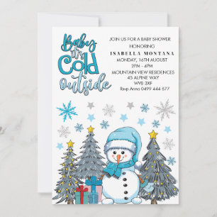 Invitation bébé mignon son froid dehors baby shower