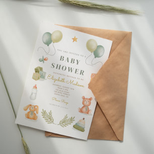 Invitation Bébé mignon Teddy Bear Toys Baby shower