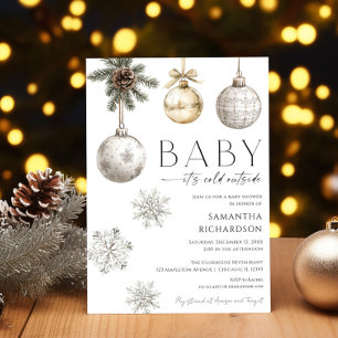 Invitation Bébé moderne il fait froid à l'extérieur genre neu