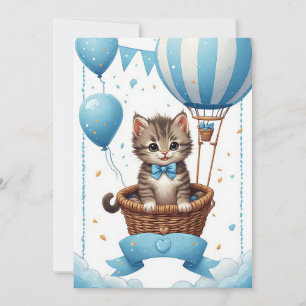 Invitation Bébé Montgolfière Chauve-Souris Shower Bébé 🐱