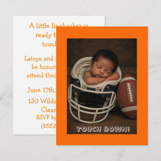 Invitation Bébé noir joueur de football Douche