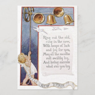 Invitation Bébé Nouvel An Sonnerie Cloches Dove