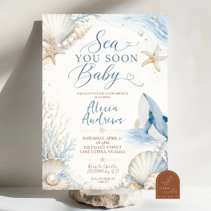Invitation Bébé Océan Été Sea You Soon Baby