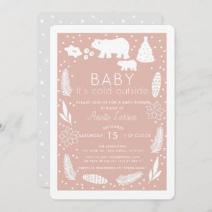 Invitation Bébé Ours Polaire Il fait froid dehors Baby shower