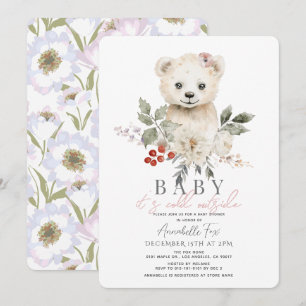 Invitation Bébé Ours Polaire Il fait froid dehors Baby shower