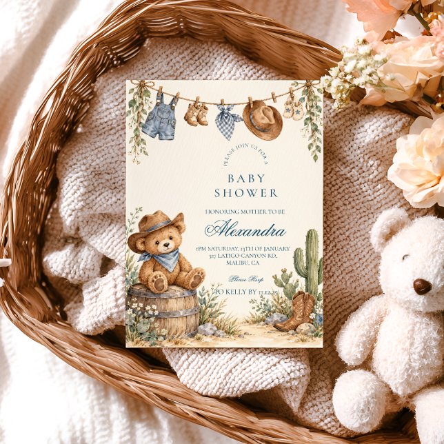 Invitation Bébé Ourson Cowboy Shower (Créateur téléchargé)