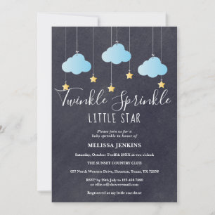 Invitation Bébé Paillettes Fête Prénatale / Tableau Noir