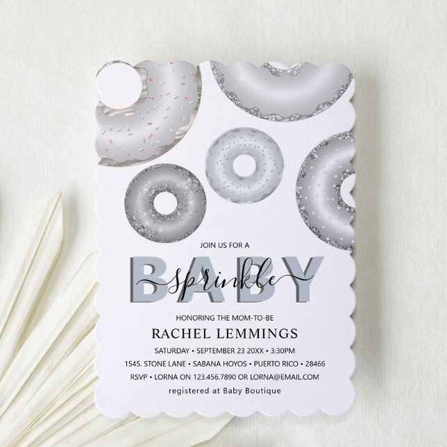 Invitation Bébé Paillettes Gâteau Donut Garçon Baby Sprinkle (Créateur téléchargé)