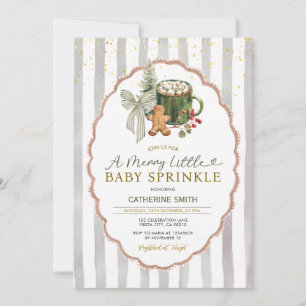 Invitation Bébé pain d'épice genre neutre vert saupoudré