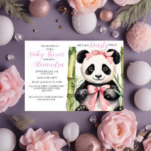 Invitation Bébé Panda ours Fille Baby shower d'attente précoc
