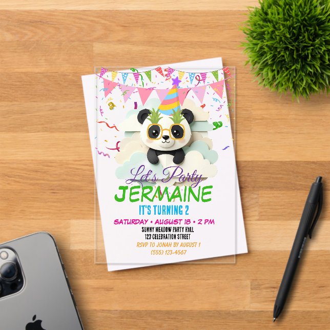 Invitation Bébé Panda Plié | Mignon Origami (Insitu (Carte d'invitation))