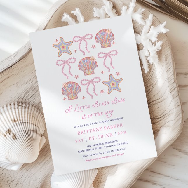 Invitation Bébé plage fille d'été Baby Shower  (Créateur téléchargé)