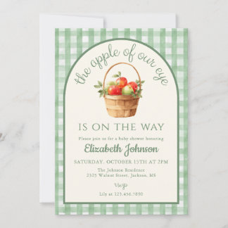 Invitation Bébé Pomme Verte De Nos Yeux Fête Prénatale Mixte