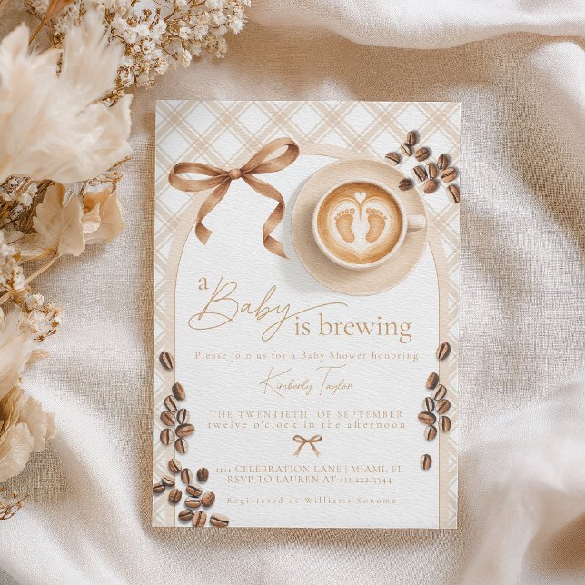 Invitation Bébé prépare du café : Baby shower pour bébé sans  (Créateur téléchargé)