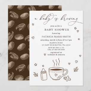 Invitation Bébé prépare du café Fête de bébé de genre neutre