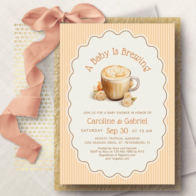 Invitation Bébé prépare un café Baby Shower (Créateur téléchargé)