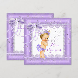 Invitation Bébé princesse Shower Arc-en-ciel Ruban de dentell