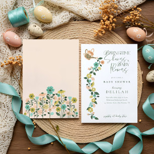 Invitation Bébé Printemps en Fleur Baby Shower de Pâques