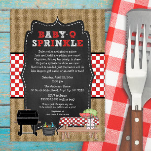 Invitation Bébé Q Sprinkle, BBQ Baby Sprinkle Douche, babyq