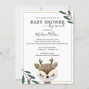 Invitation Bébé Reindeer avec Baby shower Masque par courrier