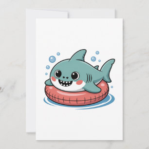 Invitation Bébé Requin Mignon Avec Flotteur Enfants